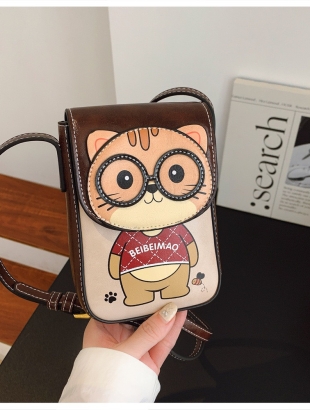 呆萌眼鏡貓手機包